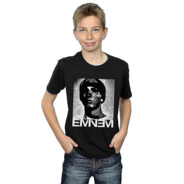 Eminem Boys Skull Face T-skjorte 7-8 Years Black