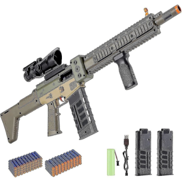 Realistisk lekepistol for Nerf Gun Dart automatisk snikskytterrifle med sikte, 100 tellinger