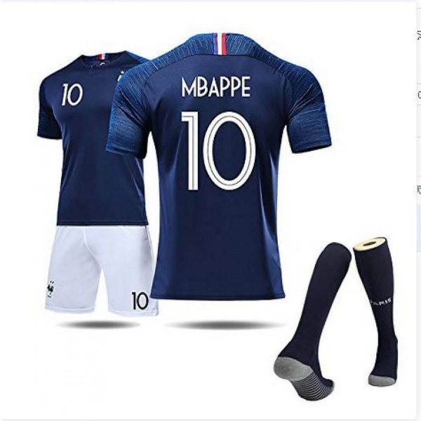 2020 European Cup France Trikotsett Barn Voksne Fotballdrakt Treningsdrakt XS No.10 MBAPPE