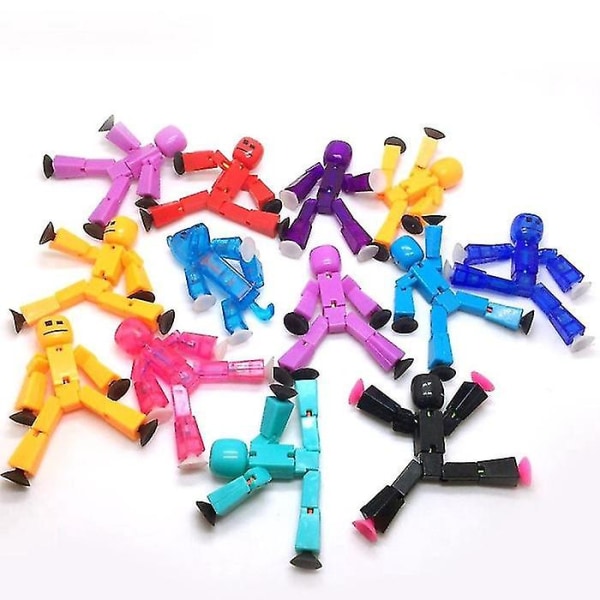 10 st Random Color Stikbot Screen Animation Leksaker Shed Dolls With Sucker Toys