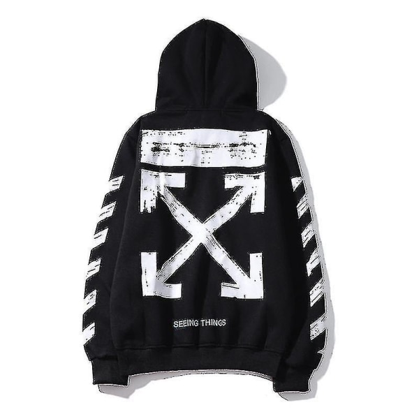 Randig hoodie Retro Arrows Off-white hoodiejacka l Black