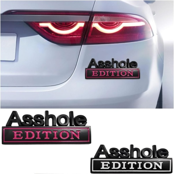 2 stk Asshole Edition Emblem Sticker 3D Letter Bil Decal Auto