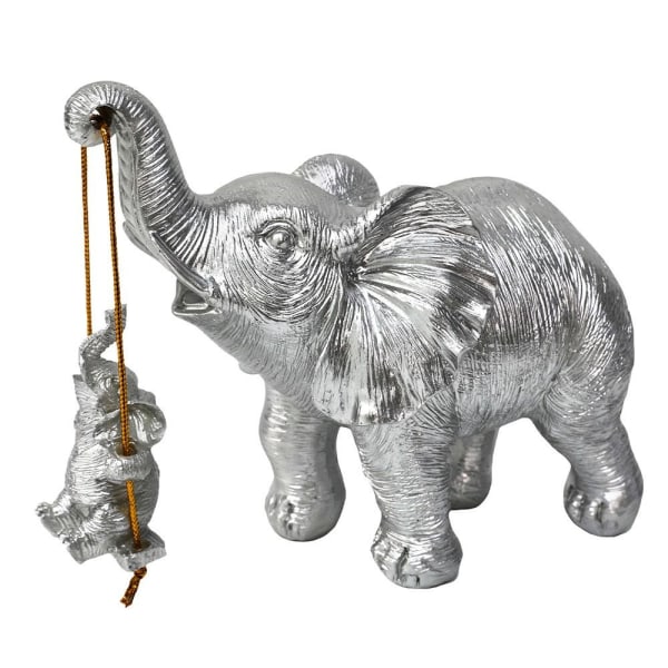 Elephant Family Staty Swing Elephant Figurine SILVER