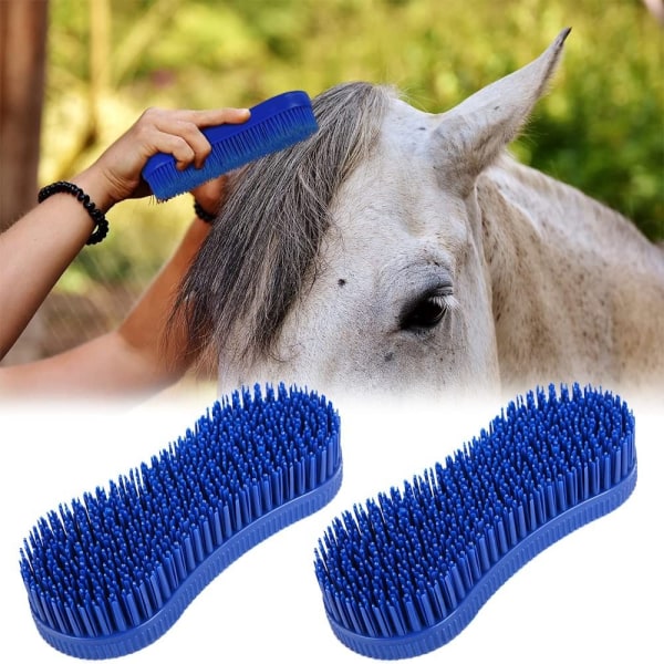 2 STK Horse Cleaning Grooming Brush Ridemassasjeverktøy