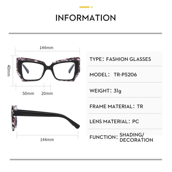 Anti-blå lys briller Uregelmessig firkantet innfatning Eyewear C2 C2 C2