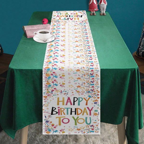 Bordløbers fødselsdagsfest Dekorerede bordflag STIL 3 style 3