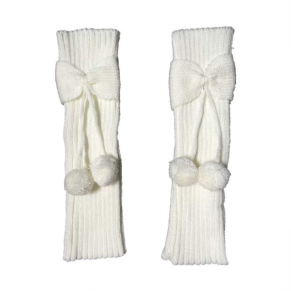 Butterfly Knot Sock Cover Stickad Ull Boot Cover VIT white