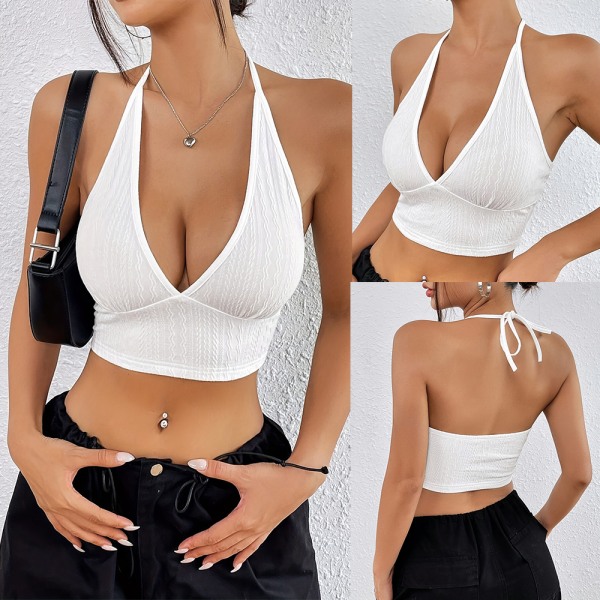 Cropped Top Linne VIT S White S