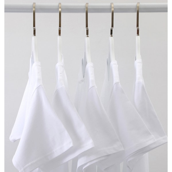 Hvid T-shirt med rund hals til mænd Plain Color Toppe 4XL 4XL