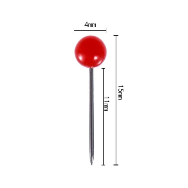 300 st/kartong Kartstickor Tryckstift Runt huvud Pin Plast