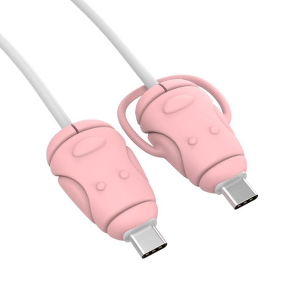 Kabelskydd Laddare Kabel Cover ROSA TYP TILL Pink TypeC to TypeC-TypeC to TypeC