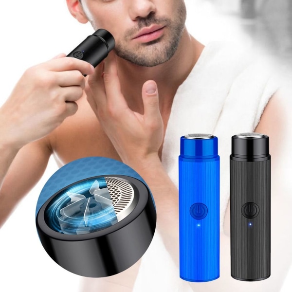 Mini elektrisk barbermaskine skæg USB shaver SORT 493e | Fyndiq