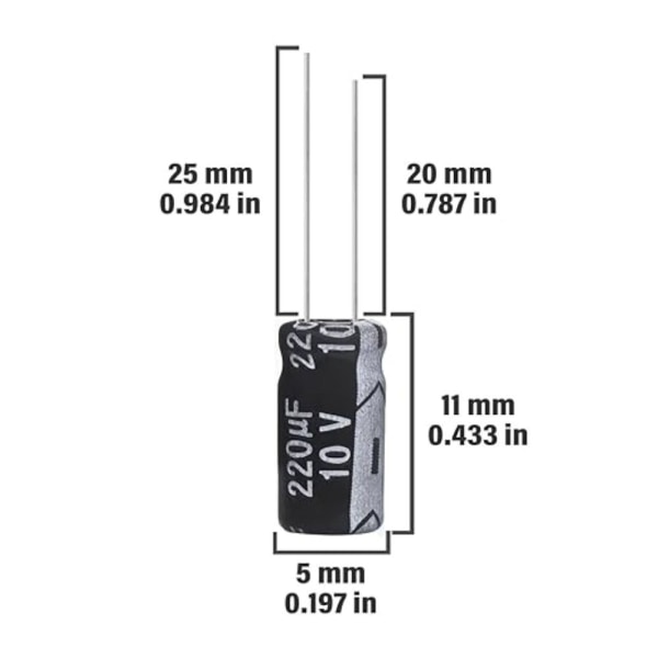 Polarisoidut elektrolyyttikondensaattorit elektrolyyttikondensaattorit 1kpl 1kpl 1pc