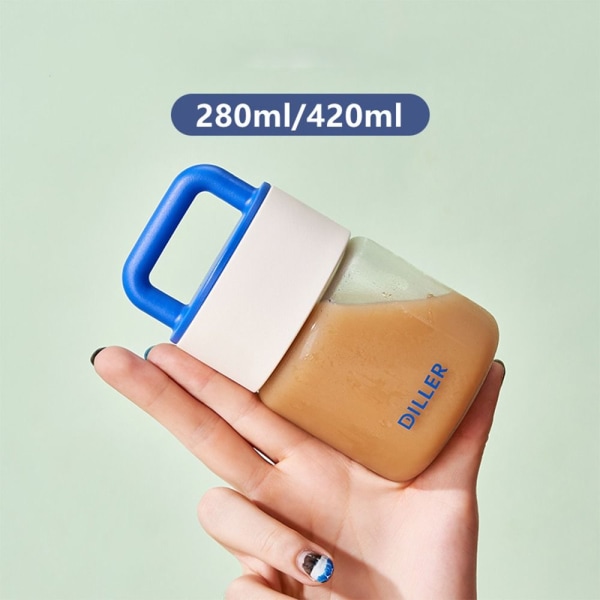 Hög borosilikatglasflaska Borosilikatglasjuicekopp orange 420ml
