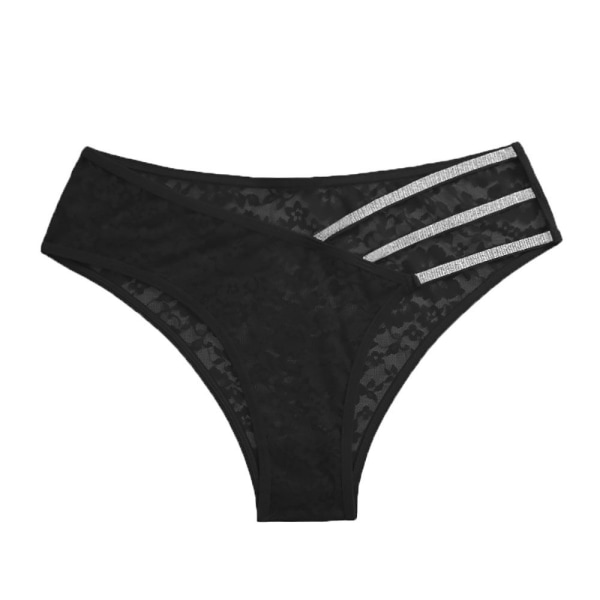 Thong med lav midje SORT M Black M