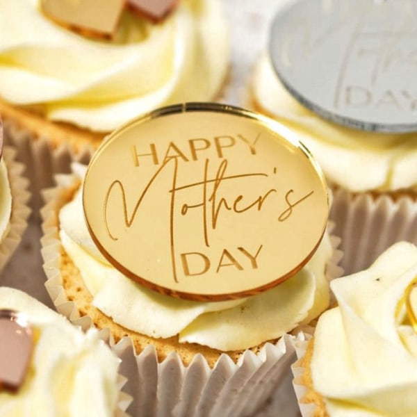 Happy Mothers Day Cupcake-skivor Mors Dag Cake Toppers 1 1 1