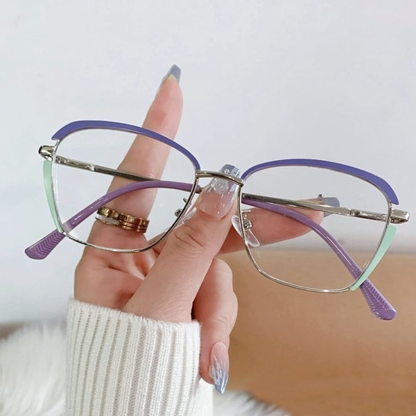 Anti-blåt lys briller Firkantede briller LILLA STIL 1 STIL 1 Purple Style 1-Style 1