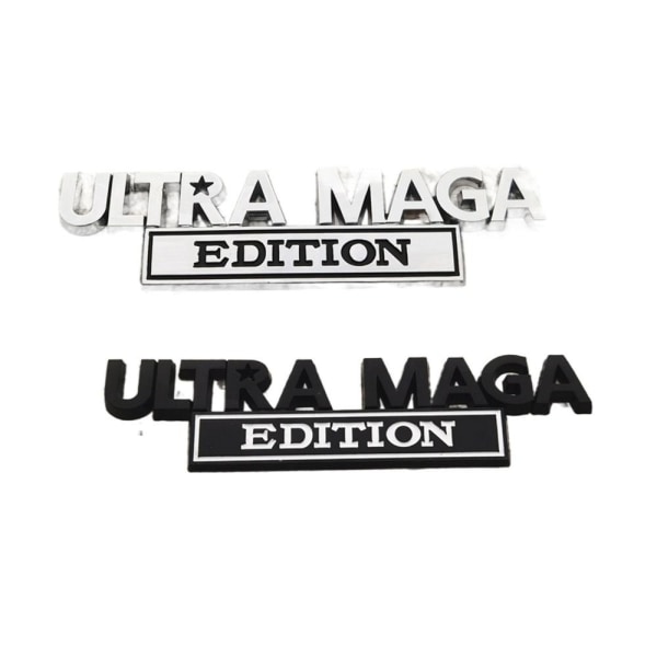 2 stk Ultra MAGA Edition-emblemer 3D-brevbildekor metalllogo