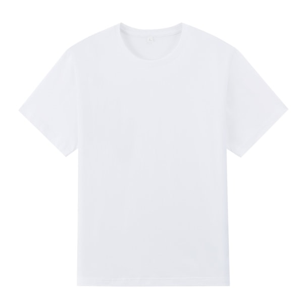 Vit T-shirt med rund hals för herr Plain Color Toppar XXL