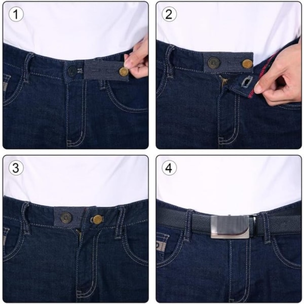 6 stk Knapforlængere til jeans Jeans Taljeforlænger linning