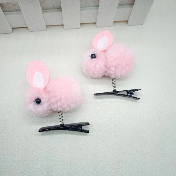 Little Rabbit Hairpin Spring Hair Clip PINK pink