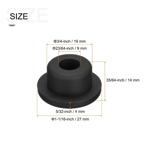 4 STK Gummi Grommet Round T Type for organisering og beskyttelse 4PCS
