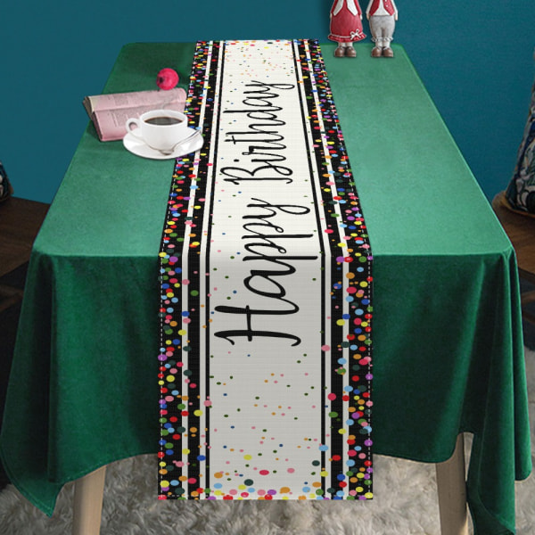 Bordløbers fødselsdagsfest Dekorerede bordflag STIL 3 style 3