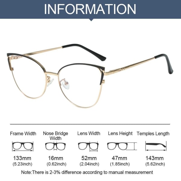 Anti-blått lys briller Firkantede briller SVART GULL STIL 1 Black gold Style 1-Style 1