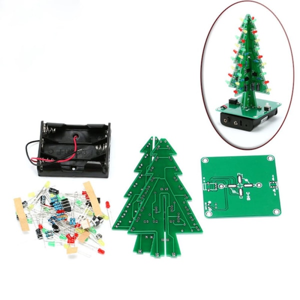 3D juletre elektronisk krets DIY Kit LED-blits