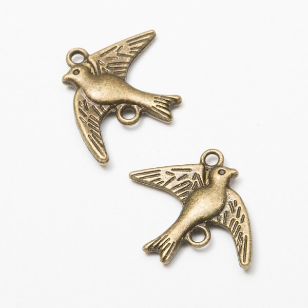 Fågelberlocker Silver Mini Animal Dove hänge Dove Bird Charms