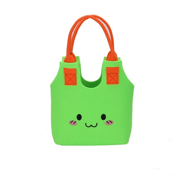 Cartoon Filt Bag Barne Filt Tote Bag GRØNN green