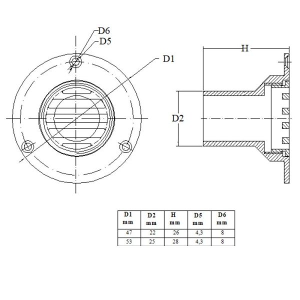 Marine Floor Drain tukkeutumisen estävä viemärisuodatin 22MM 22mm