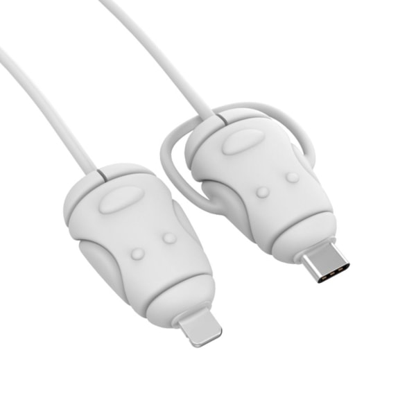 Kabelskydd Laddare Kabel Cover VIT TYP TILL White TypeC to iOS-TypeC to iOS