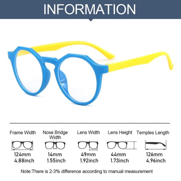 Lasten anti-siniset vaaleat lasit pyöreät silmälasit 3 3 3 fc9b | 3 | 3 |  Fyndiq