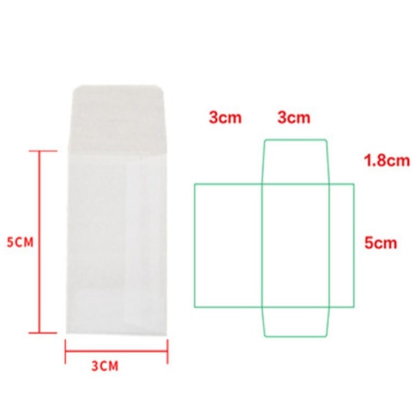 100 stk/parti Blank gennemskinnelig konvolut Sulfat papir konvolut 5.5x5.5cm