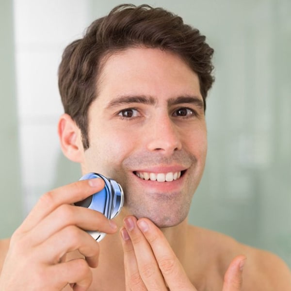Elektrisk barbermaskine skægtrimmer BLÅ affe | Fyndiq