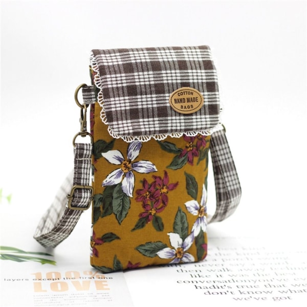 Floral skulder crossbody taske Mobiltelefon taske 6 6