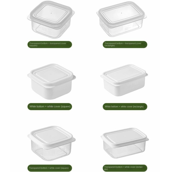 Køleskabskonserveringsboks Opdelt opbevaringsboks SWhite/Transparent 8188 |  White/Transparent | SWhite/Transparent | Fyndiq