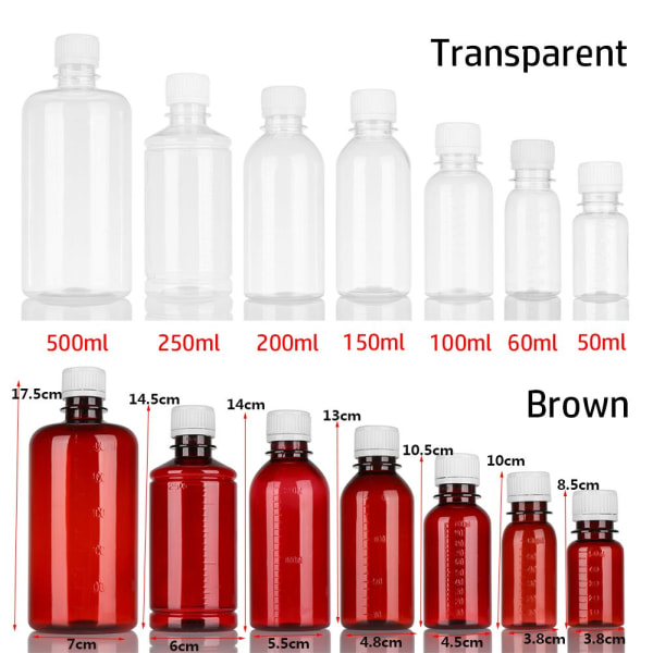 Köp 5st tomma flaskor förvaringsflaska BRUN 150ML | Fyndiq