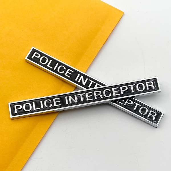2stk Police Interceptor Emblem 3D Letter Logo Bildørskjerm