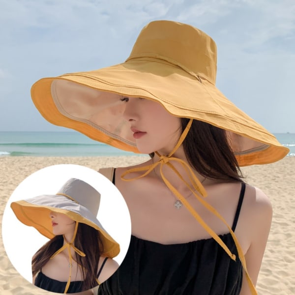 Naisten aurinkosuojahattu Big Brim -hattu ORANSSI Orange