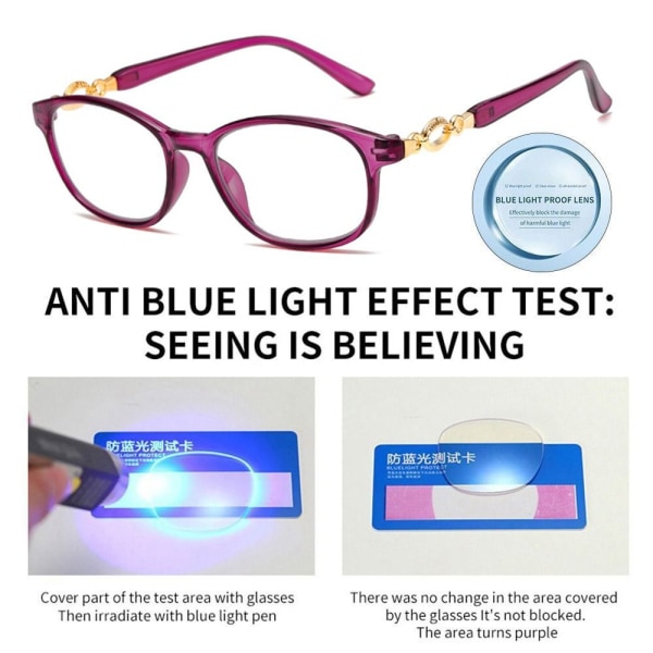 Anti-blått ljus Läsglasögon Fyrkantiga glasögon RÖD STYRKA Red Strength 250