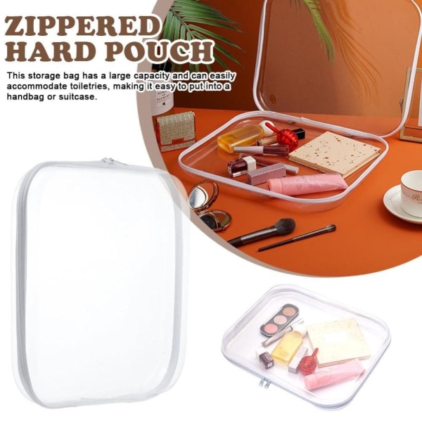 1PC Zippered Pouch Hard Bins Hard Shell Zipper Case L-35X30X5CM