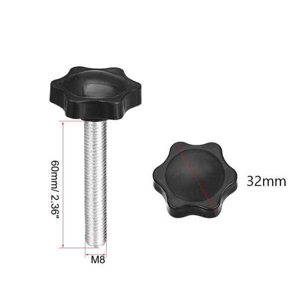 10 kpl Kiristysruuvinuppi Luumu Kuusikulmainen Kahvat 10PCSM8X60MM