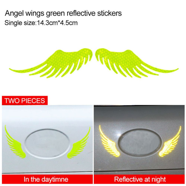 Köp 1 par bil klistermärke Angel Wings Warning Sign GREEN | Fyndiq