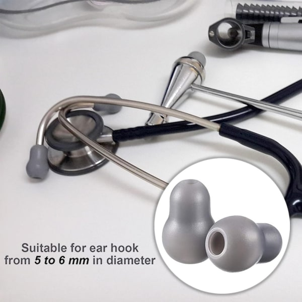 4st Silikon Örontips Stetoskop Öronbitar SVART Black