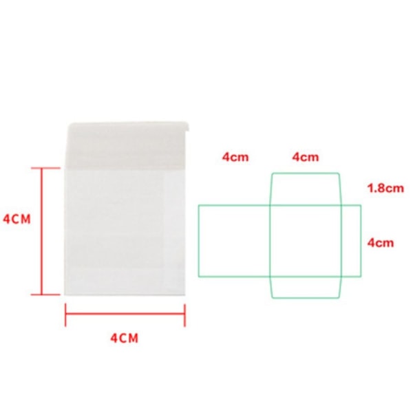 100 st/lot Tomt genomskinligt kuvert Sulfatpapperskuvert 6.6x6.7cm