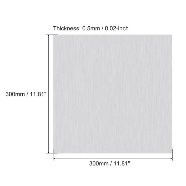 1 stk aluminiumsplate aluminiumsfolie 300MMX300MMX0.5MM 300mmx300mmx0.5mm