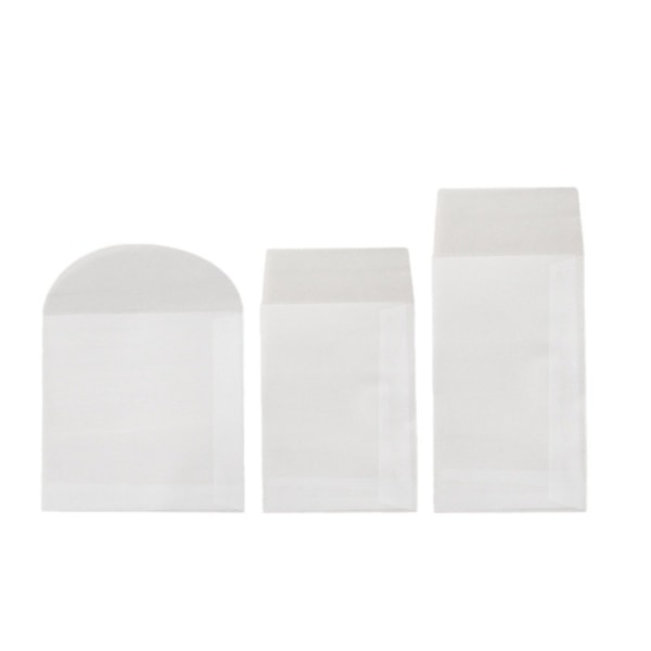 100 stk/parti Blank gennemskinnelig konvolut Sulfat papir konvolut 3x5cm