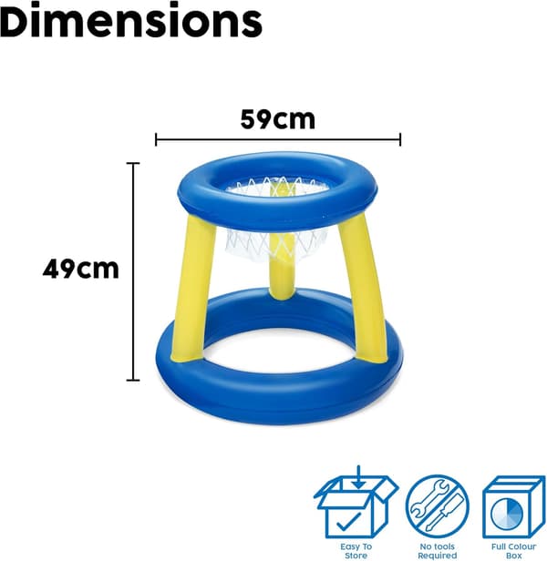 Puhallettava koripallo uintisetti, kelluva allaspeli, oranssi